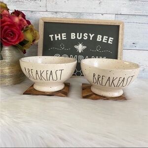 Rae Dunn farmhouse home decor breakfast bowls cereal kitchen eat dine new HTF